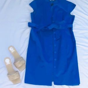 Turquoise Calvin Klein Button-Down Dress | Size 14